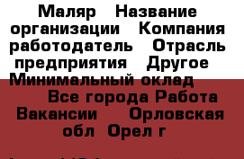 Маляр › Название организации ­ Компания-работодатель › Отрасль предприятия ­ Другое › Минимальный оклад ­ 20 000 - Все города Работа » Вакансии   . Орловская обл.,Орел г.